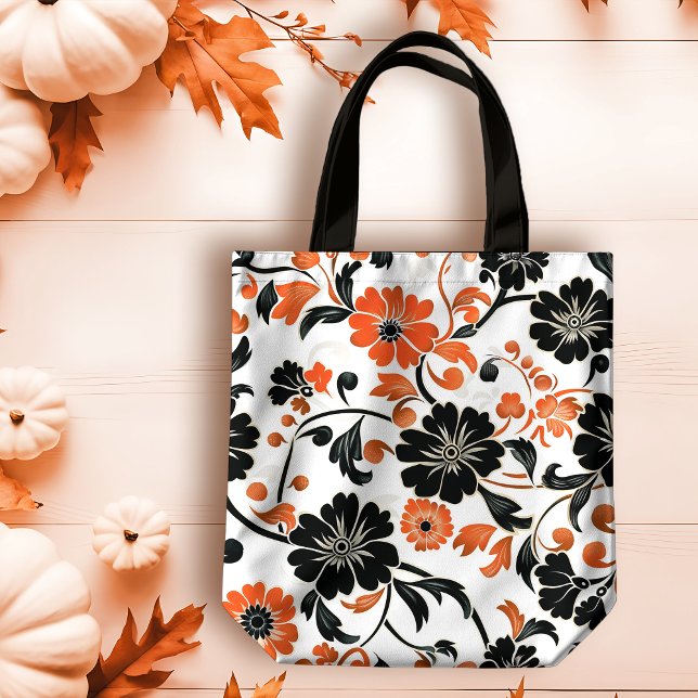 Orange und Schwarz auf Weiß Fall Blumen (Von Creator hochgeladen)