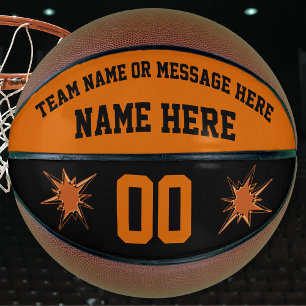 Orange und Schwarz Custom Basketball Vollgröße,