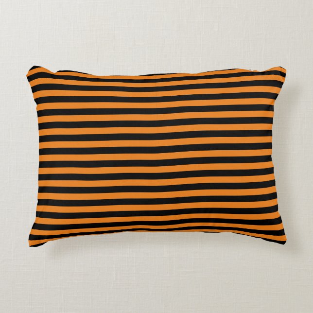 Orange und schwarz gestreift dekokissen (Vorderseite)