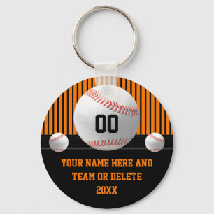 Orange und Schwarz, günstige Baseball Team Geschen Schlüsselanhänger