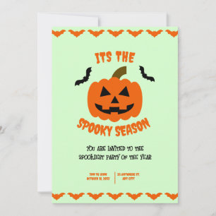 Orange und schwarze gruselige Halloween-Party, Hal Einladung