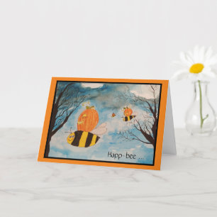 Orange und schwarze Jack O Lantern Halloween-Karte Karte