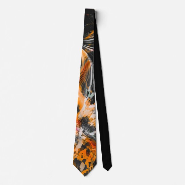 Orange und Schwarze Neck Krawatte (Vorderseite)