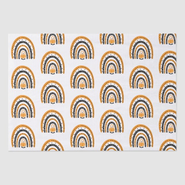 Orange und Schwarze Regenbogen Fledermäuse Weißes  Seidenpapier (Vorderseite)