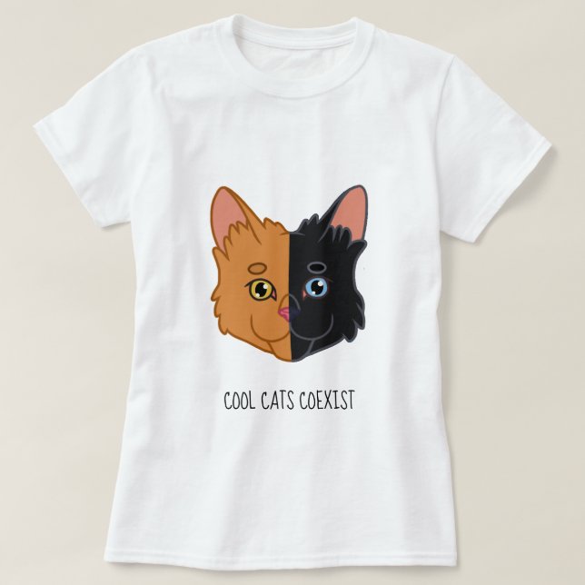 Orange und schwarze Schimären-Katze der niedliche T-Shirt (Design vorne)