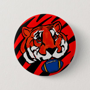 ORANGE- UND SCHWARZE STREIFEN BUTTON