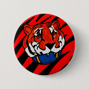 ORANGE- UND SCHWARZE STREIFEN BUTTON