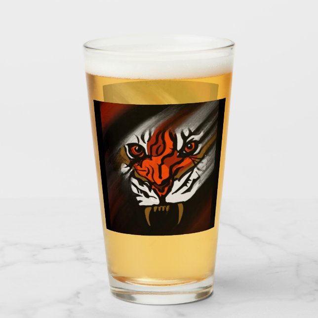 ORANGE- UND SCHWARZE STREIFEN GLAS (Vorne (Gefüllt))