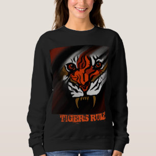 ORANGE- UND SCHWARZE STREIFEN SWEATSHIRT