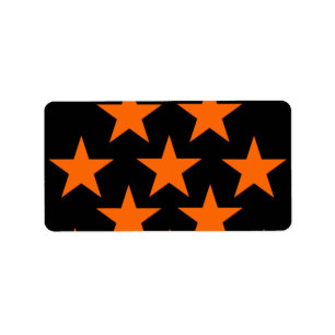 Orange und schwarze Supersternchen-Vereinbarung Adressaufkleber