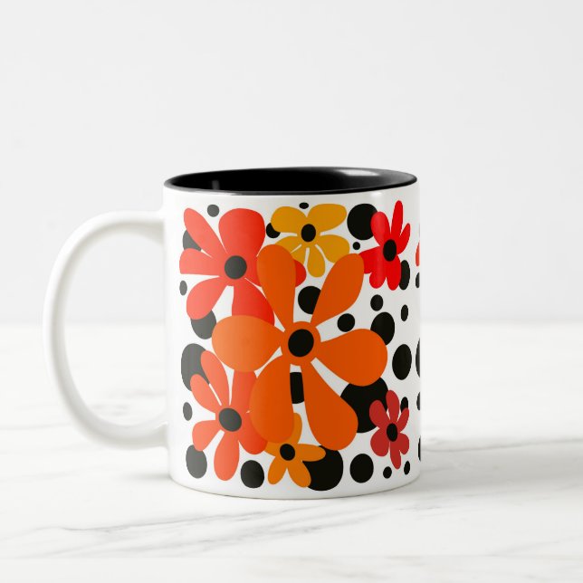 Orange und schwarze Tasse (Links)