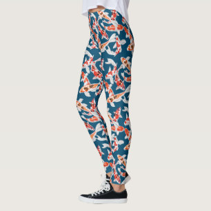 Orange und schwarzer Koi Leggings
