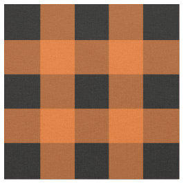 Orange und schwarzes Gingham-Muster-Gewebe Stoff