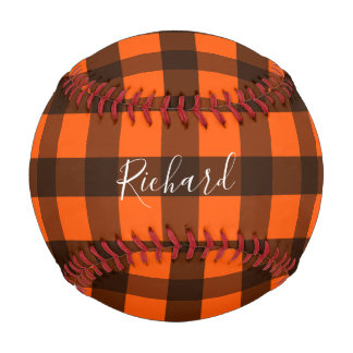 Orange und schwarzes Karo Baseball