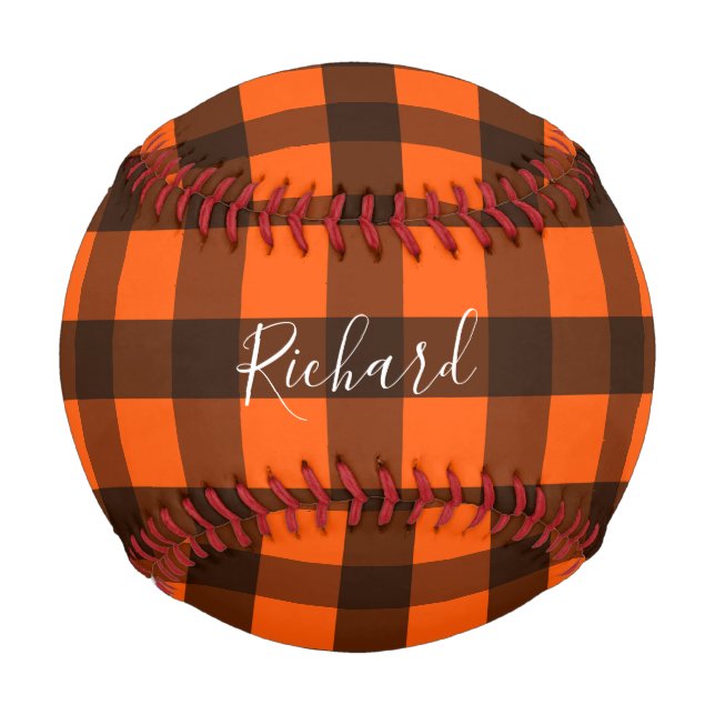Orange und schwarzes Karo Baseball (Vorderseite)