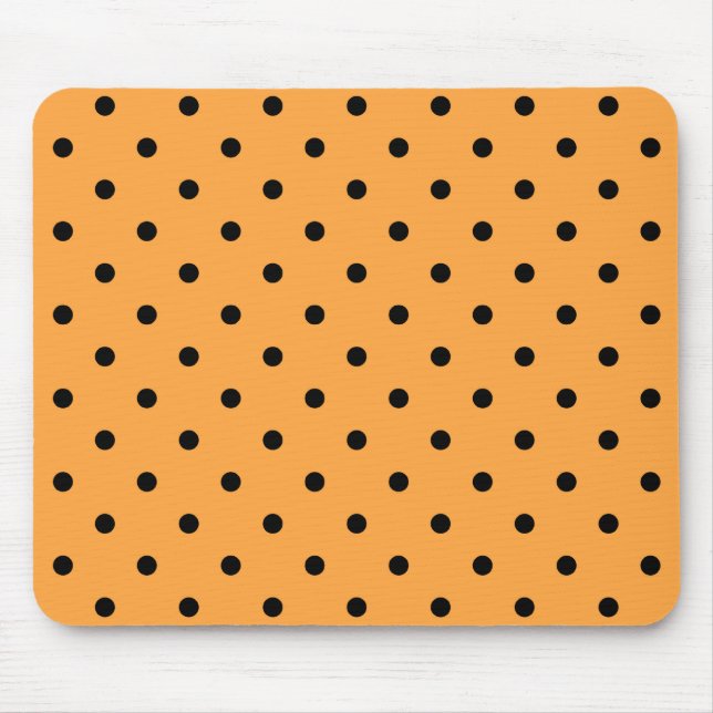 Orange und schwarzes Tupfen-Muster Mousepad (Vorne)