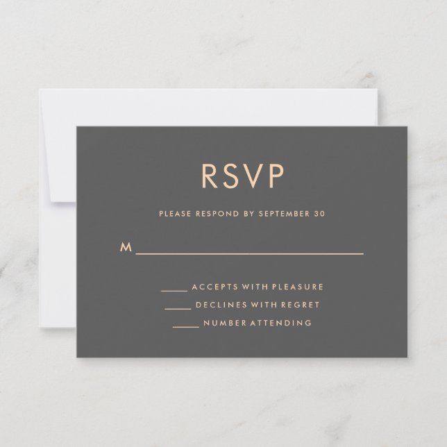 Orange und Smoky Grau | World Map Wedding RSVP (Vorderseite)