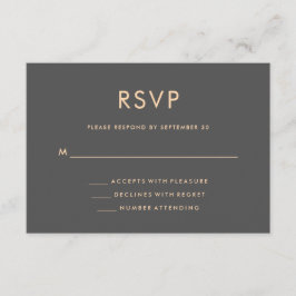 Orange und Smoky Grau | World Map Wedding RSVP Karte