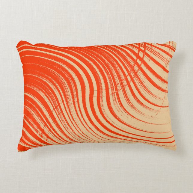 Orange und Tan Dekokissen (Vorderseite)