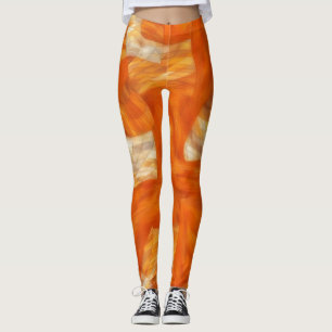 Orange und Tan Leggings Abstrakt und Künstlerisch