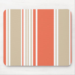 Orange und Tan Moderne Streifen Mousepad