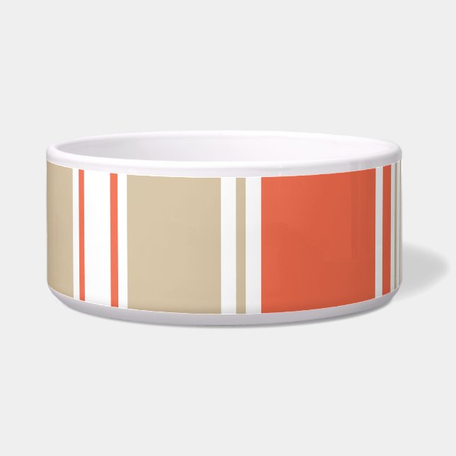 Orange und Tan Moderne Streifen Napf (Rechts)