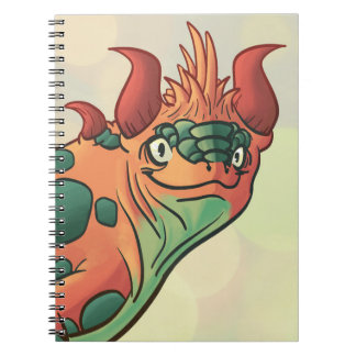 Orange- und Tealgrünes Drachen-Notizbuch Notizblock
