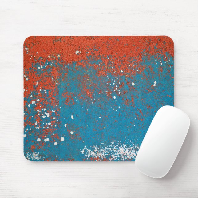 Orange und türkisfarbene Farbe Abstrakt Mousepad (Mit Mouse)