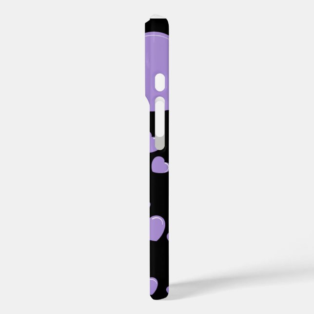 orange und violette Herzen Punkte Case-Mate iPhone Hülle (Rückseite / Links)
