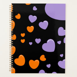orange und violette Herzen Punkte Planer