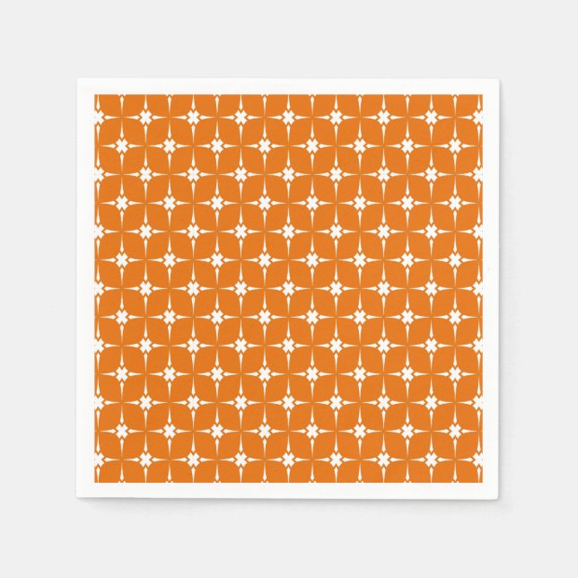 Orange und Weiß Gemustert Serviette (Vorderseite)