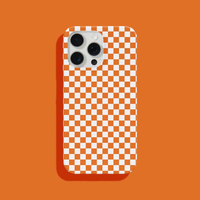 Orange und Weiß kariert iPhone Hülle (Von Creator hochgeladen)