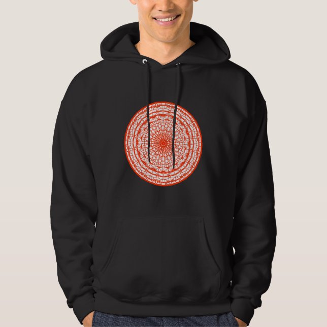 Orange und Weiß Mandala Hoodie (Vorderseite)
