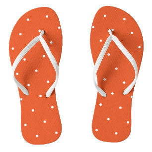 Orange und Weiß mit Punkten Flip Flops