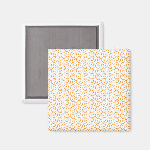 Orange und Weiß mit Wirbel Magnet