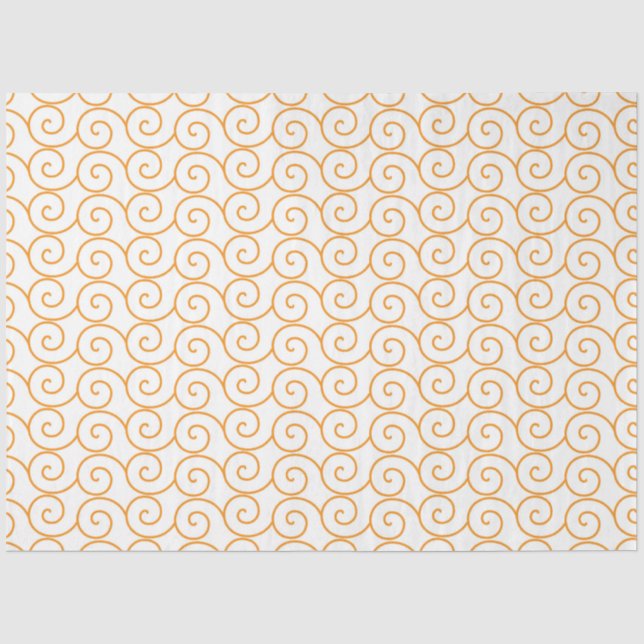 Orange und Weiß mit Wirbel Seidenpapier (Vorderseite)
