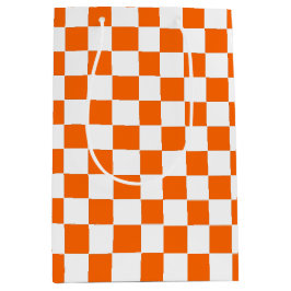 Orange und Weiß Mittlere Geschenktüte