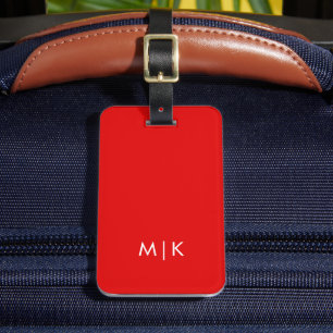 Orange und Weiß Modernes Monogramm Gepäckanhänger
