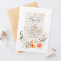 Orange und weiße Blume Elegante Taufe