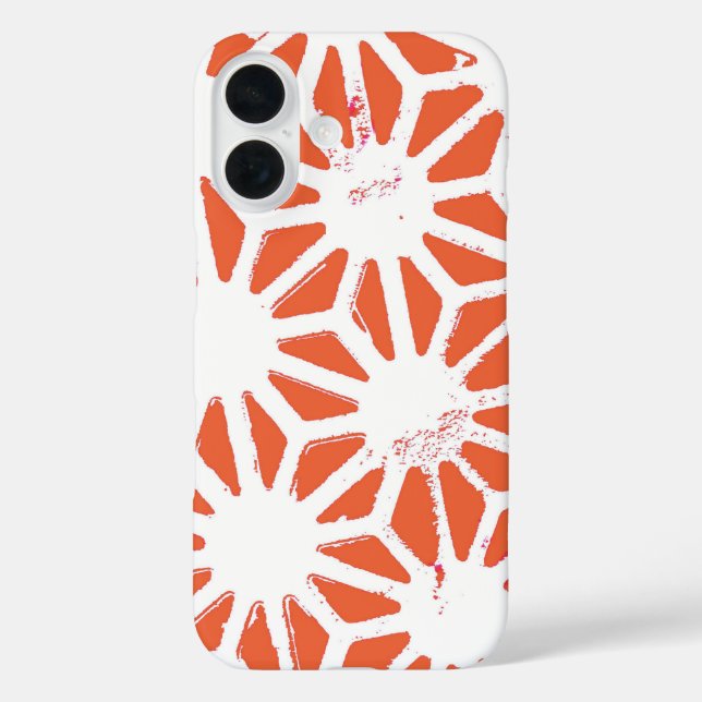 Orange und weiße geometrische Muster Case-Mate iPhone Hülle (Rückseite)