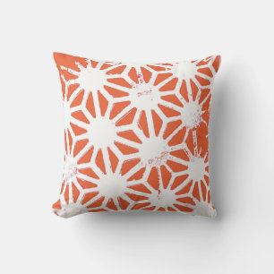 Orange und weiße geometrische Muster Kissen