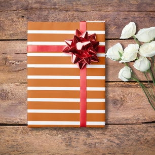 Orange und weiße, horizontale Streifen Geschenkpapier