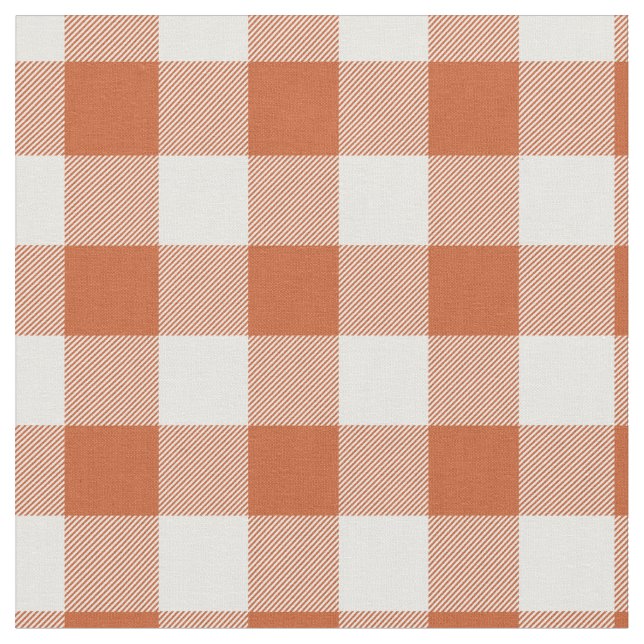 Orange und weiße Karo-Gingham Stoff (Nahaufnahme)