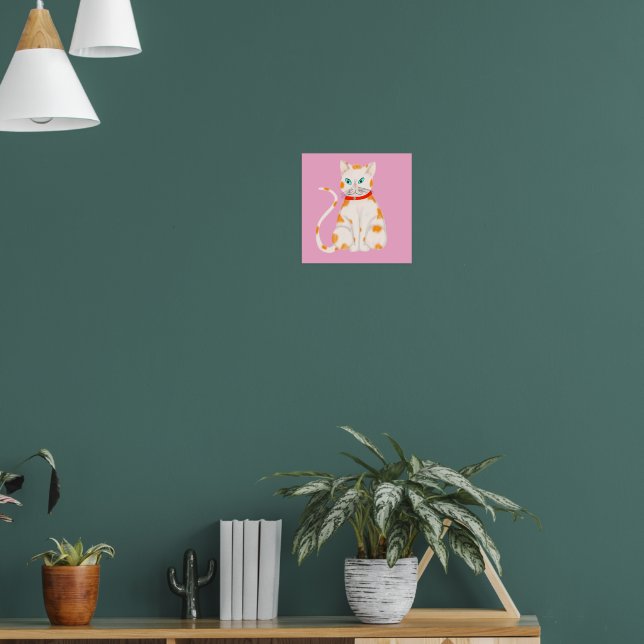 Orange und Weiße Katzenposter Poster (Wohnzimmer 1)