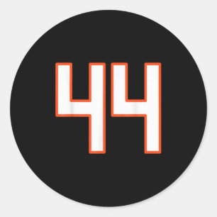 Orange und weiße Srts Nummer 44 Trikot Uniform Pla Runder Aufkleber