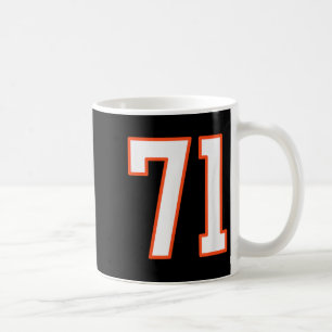 Orange und weiße Srts Nummer 71 Jersey Uniform Pla Kaffeetasse