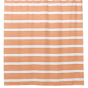 Orange und weiße Streifen Duschvorhang