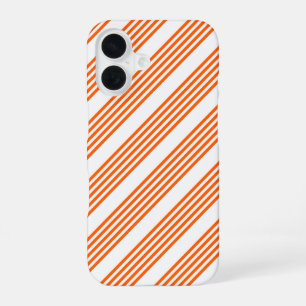 Orange und weiße Streifen iPhone 16 Hülle