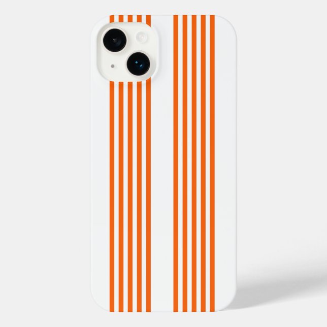 Orange und weiße Streifen iPhone Hülle (Rückseite)