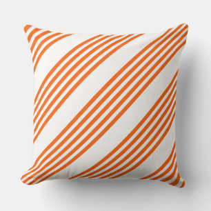 Orange und weiße Streifen Kissen